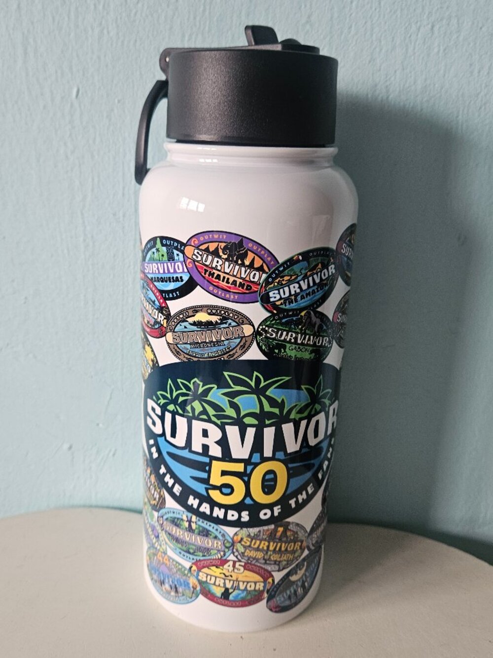 Survivor CBS 50 Seasons Stainless Steel CBS water bottle Logo NEW NIB Thermos